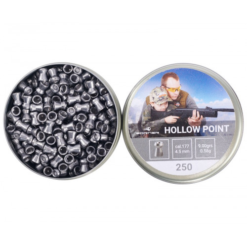 Пуля пневм. Borner "Hollow Point",  4,5 (250 шт.) 0,58гр. 9 gr
