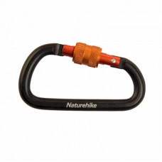 Карабин Naturehike d-type 8cm с блокировкой NH15A008-D (Black)