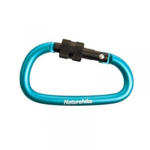 Карабин Naturehike d-type 8cm с блокировкой NH15A008-D (Blue)