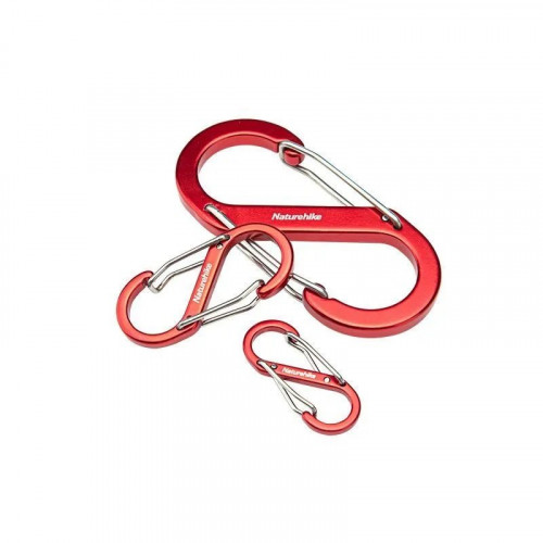Карабин Naturehike S-Type NH20GS004 Red 5cm (2шт)