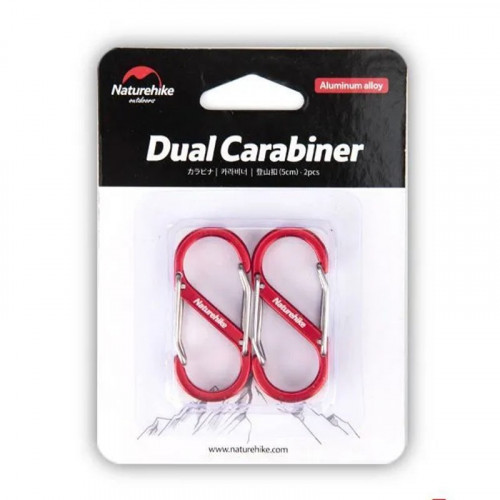 Карабин Naturehike S-Type NH20GS004 Red 5cm (2шт)