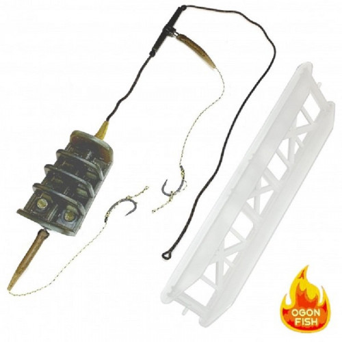Карповый монтаж OGON FISH #1  METHOD RIVER  90 gr  2 Teflon hook#6 for boiles Leadcore CLIMAX - 45lb