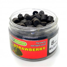 Пеллетс насадочный 8мм Black Halibut Strawberry (Клубника) CarpHunter 100мл