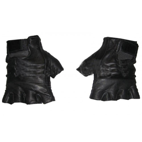 Перчатки BC-0004-XL Молодежные кожа, открытые пальцы, р-р XL черный
