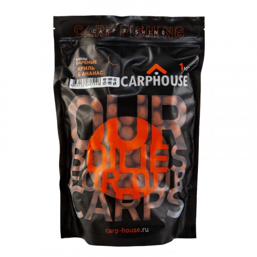Бойлы Carp House пылящие Криль-ананас с масленной кислотой 1кг 24мм