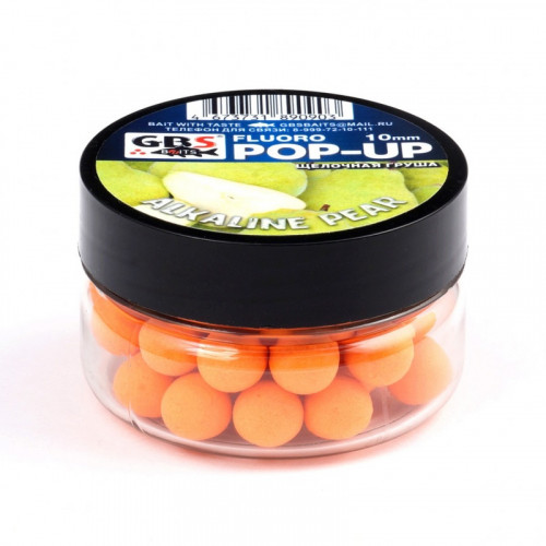 Бойлы GBS Baits Pop-up плавающие 10мм 40гр Alkaline/Asid Pear Щелочная груша