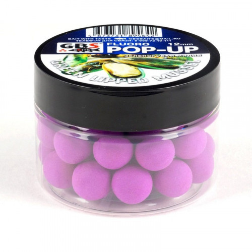 Бойлы GBS Baits Pop-up плавающие 12мм 40гр  Зеленогубая мидия