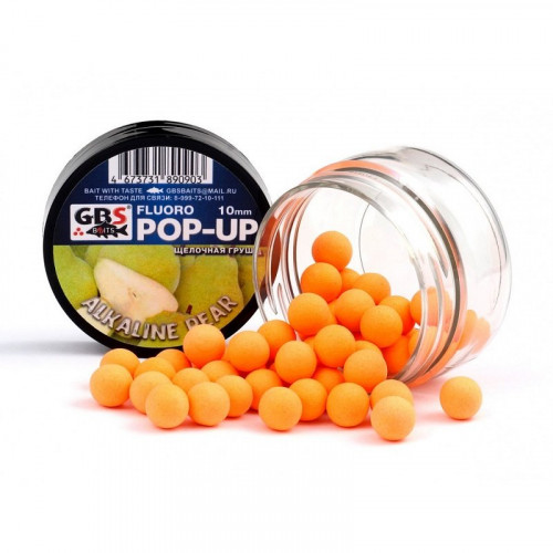 Бойлы GBS Baits Pop-up плавающие 12мм 40гр Alkaline / Acid Pear Щелочная груша