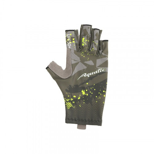 Перчатки для рыбалки летние Aquatic UPF50+ (цвет: camo dark, размер S/M)