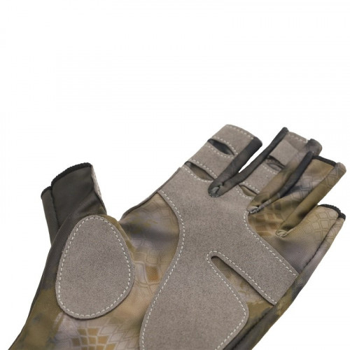 Перчатки для рыбалки летние Aquatic UPF50+ (цвет: carp camo, размер S/M)