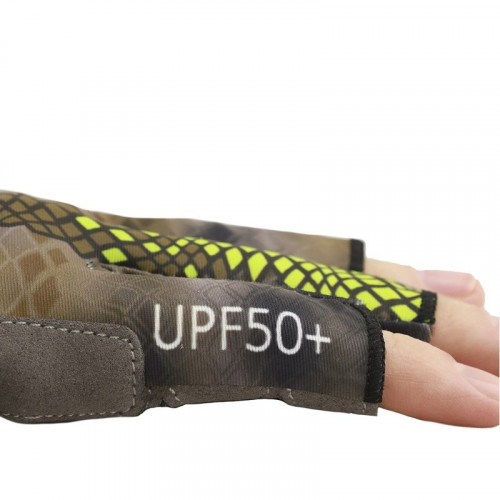 Перчатки для рыбалки летние Aquatic UPF50+ (цвет: carp camo, размер S/M)