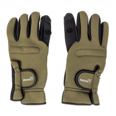 Перчатки рыбацкие CATCHER неопрен., цв.хаки р.M (HS-HY-D14-M) Helios