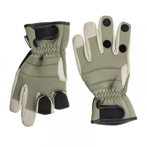 Перчатки рыбацкие FISHER неопрен. на липучке, цв.хаки р.XL (HS-HY-D13-XL) Helios