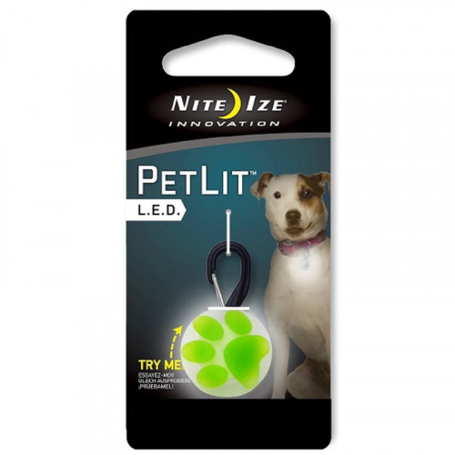 Брелок PetLit - Lime Paw/WHT LED