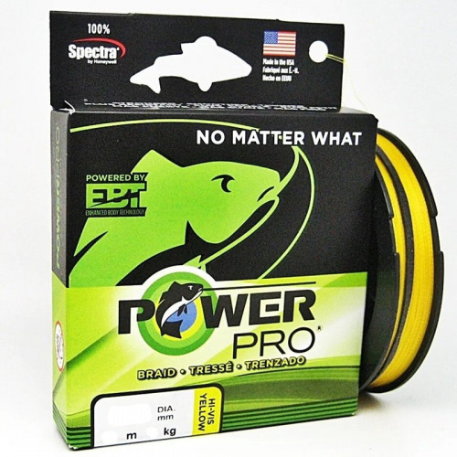 Плетеный шнур PowerPro  135m 0.08mm 4kg Hi-Vis Yellow