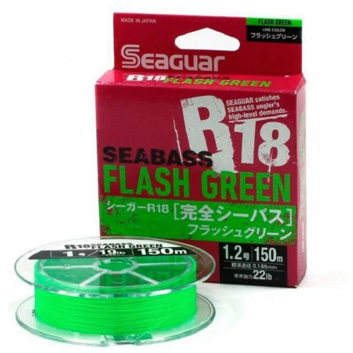Плетеный шнур Seaguar R-18 Kanzen Seabass Flash Green X8 0.6 150м