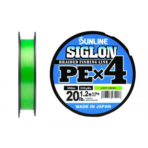 Плетёный шнур Sunline SIGLON PEx4 #1.2/20lb 300m Light Green