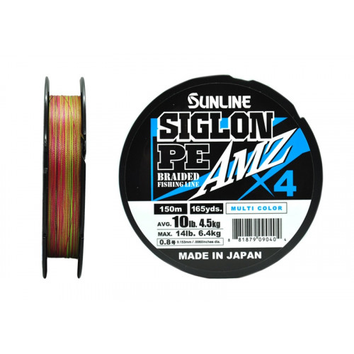 Плетёный шнур Sunline SIGLON PEx4 AMZ #0.8/10lb 150m Multi Color