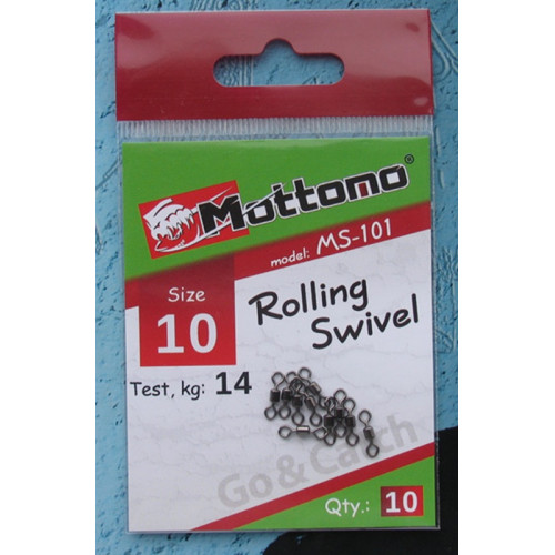 Вертлюг Mottomo Rolling Swivel №10 10 шт.