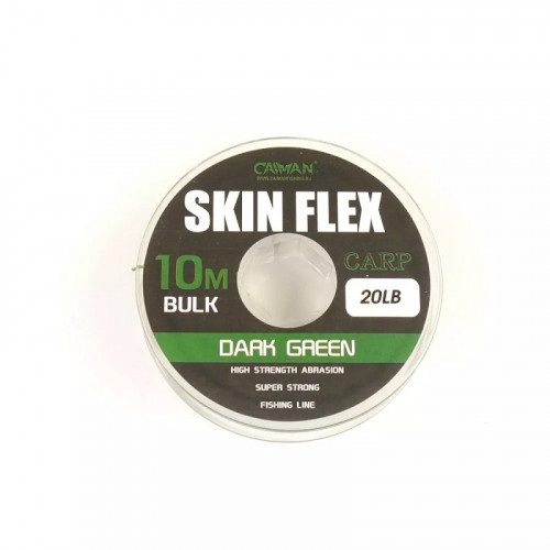 Поводковый материал Caiman Skin Flex в оплетке Olive 10m 20lbs 215864