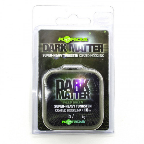 Поводковый материал KORDA Dark Matter Tungsten Coated Braid Weed Green 18lb 10м