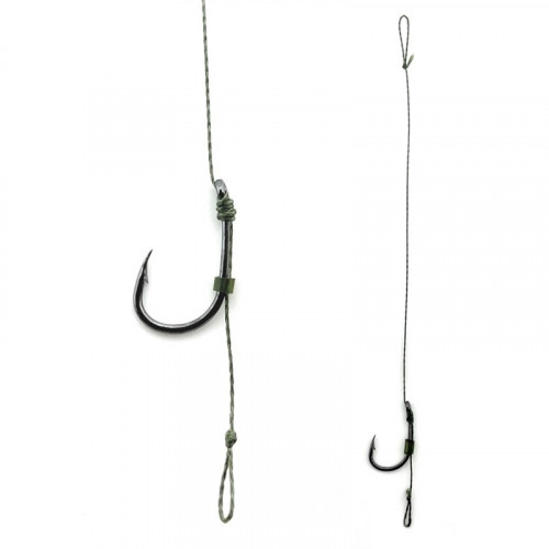 Поводок Flat Feeder с волосяной оснасткой CarpHunter Premium 10 см крючок Wide Gape №8 (2шт/уп)