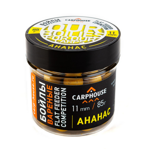 Бойлы Carp House вареные насадочные 11мм Ананас (банка 85гр)