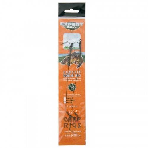 Поводок карповый для бойлев Classic 25lb size 8 кр.Kumho 2шт