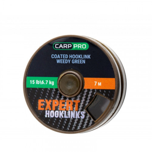 Поводочный материал в оплётке Carp Pro 15lb 7м зелёный