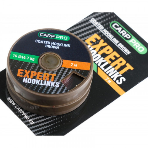 Поводочный материал в оплётке Carp Pro 15lb 7м коричневый