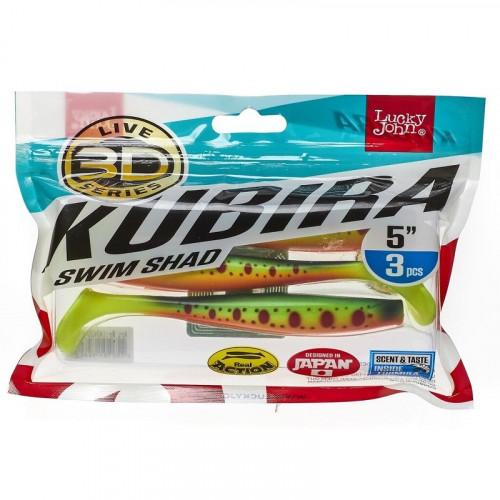 Виброхвосты LJ 3D Series KUBIRA SWIM SHAD 5,0 (12,50)/PG01 3шт.