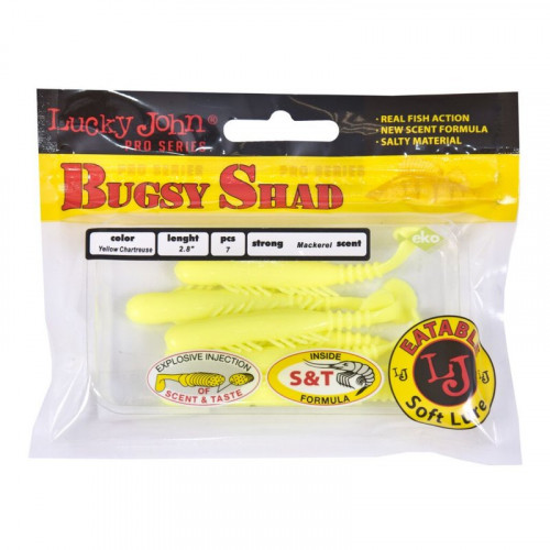 Виброхвосты съедоб. искусст. LJ Pro Series BUGSY SHAD 2.8in(07.20)/S88 7шт.