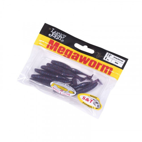 Виброхвосты съедоб. искусст. LJ Pro Series MEGAWORM 2,5 (6,35)/S63 8у