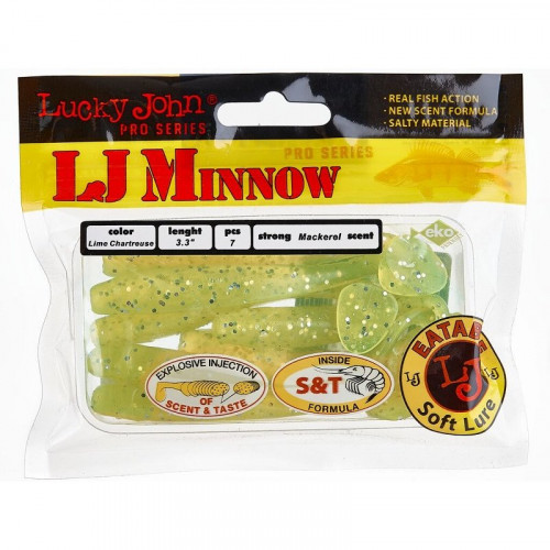 Виброхвосты съедоб. искусст. LJ Pro Series MINNOW 3.3in (08.40)/071 7шт.
