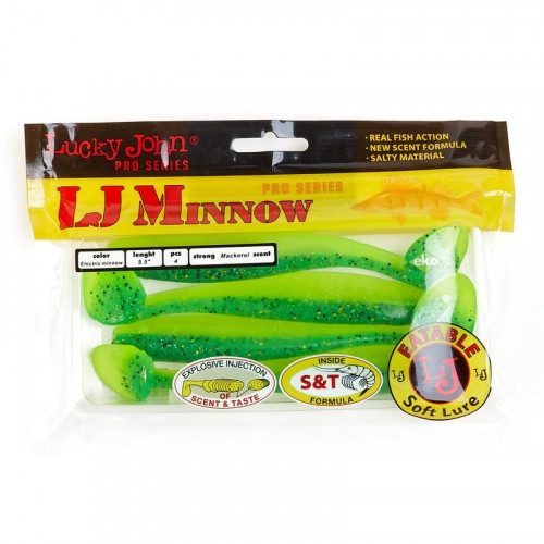 Виброхвосты съедобные  LJ Pro Series MINNOW 5,5 T18 4шт.