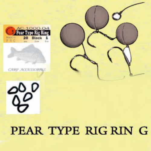 Кольца для бойловых оснасток Pear type rig ring №1(треугольное) 2.7x3.5x0.45mm Matt Black