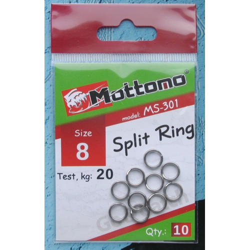 Кольцо заводное Mottomo Split Ring 8мм/20кг 10 шт.