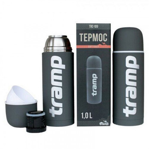 Термос Tramp Soft Touch 0,75 л серый TRC-108-grey