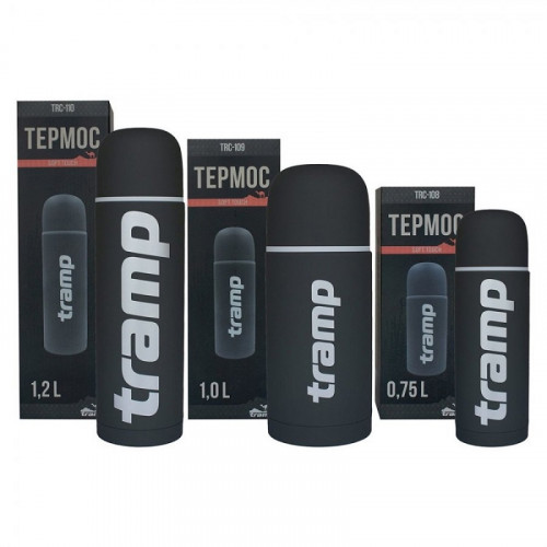 Термос Tramp Soft Touch 0,75 л серый TRC-108-grey