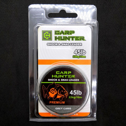 Тонущий шок лидер CarpHunter PREMIUM 45lb (22кг) 10м (grey camo)