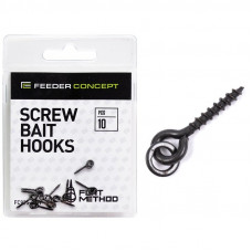 Крепления для бойлов/приманок Feeder Concept Flat Method SCREW BAIT HOOKS 10шт.