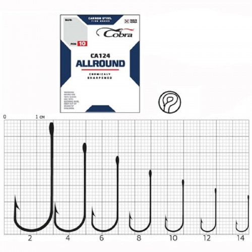 Крючки Cobra ALLROUND сер. CA124 разм. 010 10шт.
