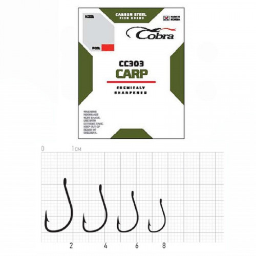 Крючки Cobra CARP сер. CC303 разм.006 10шт.