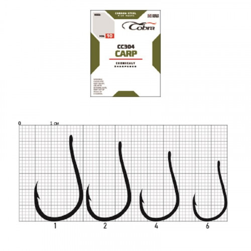 Крючки Cobra CARP сер. CC304 разм. 006 10шт.