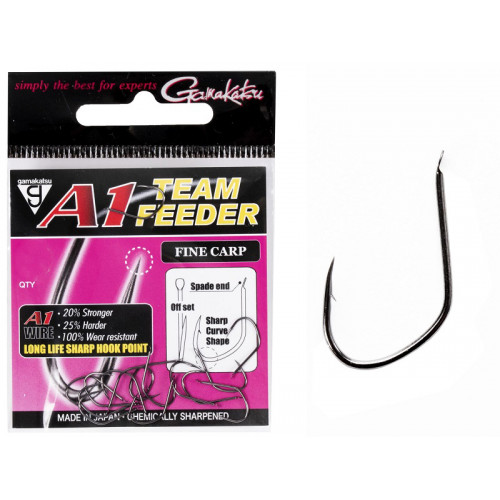 Крючки Gamakatsu A1 TEAM FEEDER HOOKS FINE CARP разм. 10 15шт.