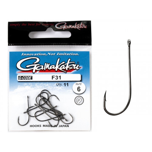 Крючки Gamakatsu F31 NEW LABEL HOOKS BLACK разм. 12 13шт.
