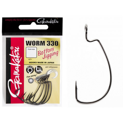 Крючки офсетные Gamakatsu WORM 330 BOTTOM JIGGING HOOKS разм. 5/0 5шт.