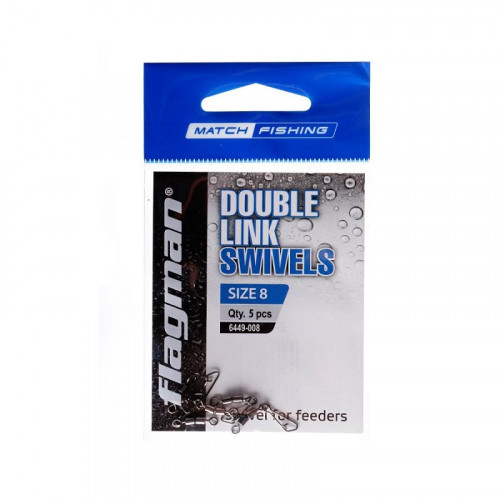 Фидерный двойной вертлюжок Flagman Double Link Swivels № 10, 5 шт