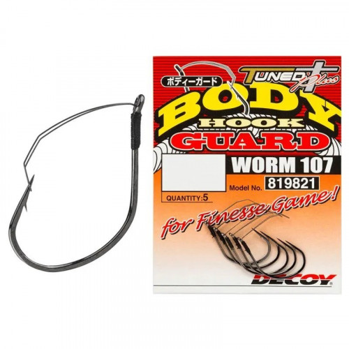 Крючок Decoy Body Guard Worm 107 Offset 6, 9 шт.