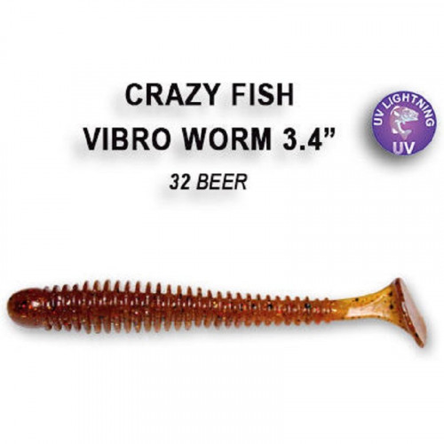 Приманка Crazy Fish VIBRO W0RM 3,4 12-85-32-6  5у